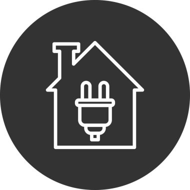 Enerji ve elektrik hattı simgesi. vektör illüstrasyonu