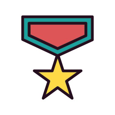 Rozet simgesinin vektör illüstrasyonu