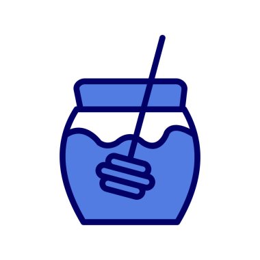 Bal kavanozu vektör simgesi düz biçiminde