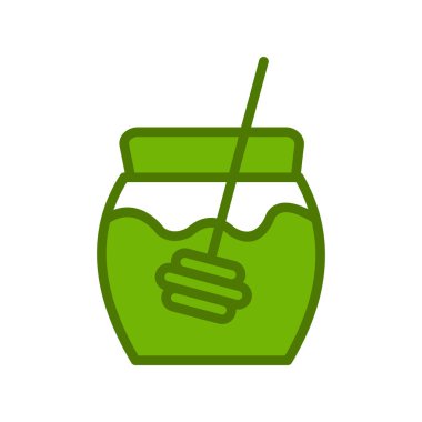 Bal kavanozu vektör simgesi düz biçiminde