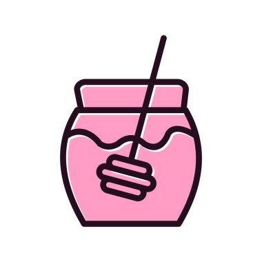 Bal kavanozu vektör simgesi düz biçiminde