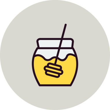 Bal kavanozu vektör simgesi düz biçiminde