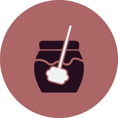 Bal kavanozu vektör simgesi düz biçiminde