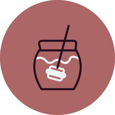 Bal kavanozu vektör simgesi düz biçiminde