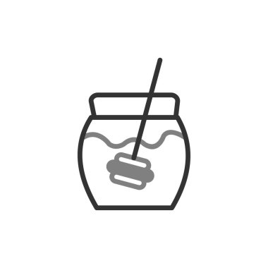 Bal kavanozu vektör simgesi düz biçiminde