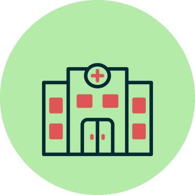 Hastane binası vektör simgesi 