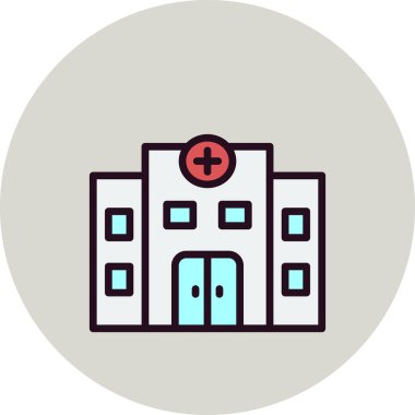 Hastane binası vektör simgesi 