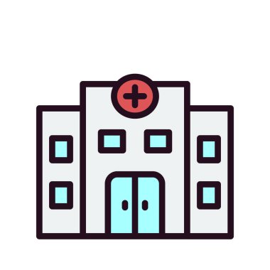 Hastane binası vektör simgesi 