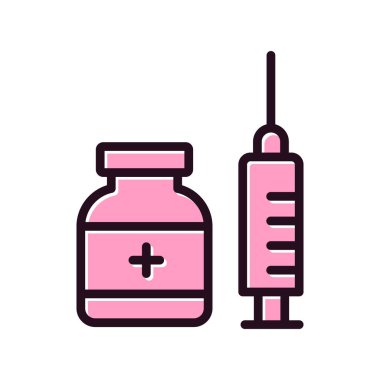 İlaç vektör illüstrasyon tasarımlı tıbbi şırınga. Enjeksiyon 