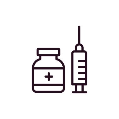 İlaç vektör illüstrasyon tasarımlı tıbbi şırınga. Enjeksiyon 