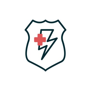 kalkan vektör çizim çizgisi simgesi