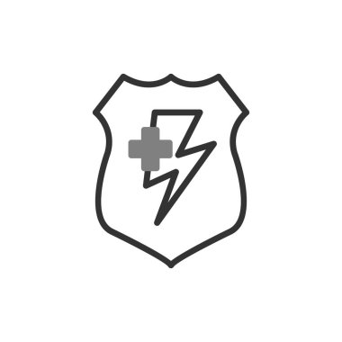 kalkan vektör çizim çizgisi simgesi