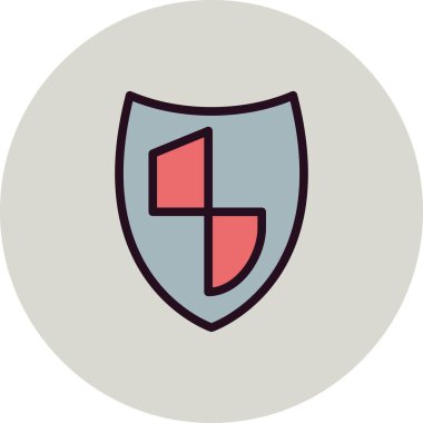 kalkan vektör çizim çizgisi simgesi