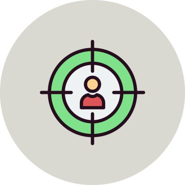 Basit Hedef Simgesi, vektör illüstrasyonu