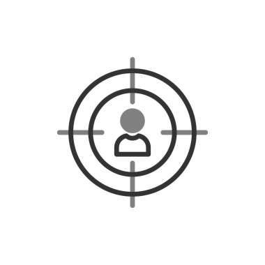 Basit Hedef Simgesi, vektör illüstrasyonu