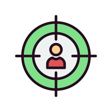 Basit Hedef Simgesi, vektör illüstrasyonu