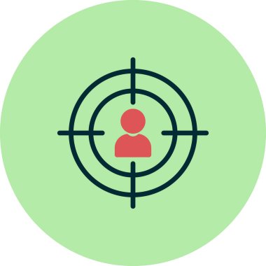 Basit Hedef Simgesi, vektör illüstrasyonu