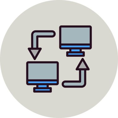 Paylaşım Ortamı simgesinin vektör çizimi