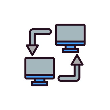 Paylaşım Ortamı simgesinin vektör çizimi