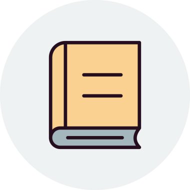 Kitap simgesi, düz vektör çizimi tasarımı