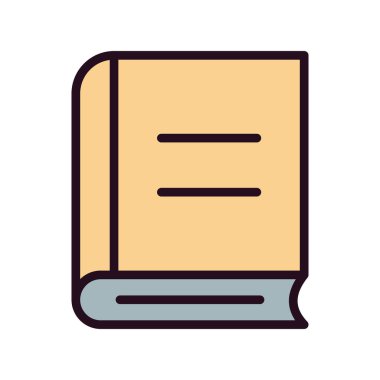 Kitap simgesi, düz vektör çizimi tasarımı