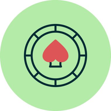 Casino Chip simgesinin vektör illüstrasyonu