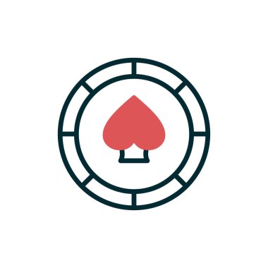 Casino Chip simgesinin vektör illüstrasyonu