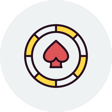 Casino Chip simgesinin vektör illüstrasyonu