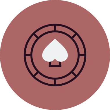 Casino Chip simgesinin vektör illüstrasyonu