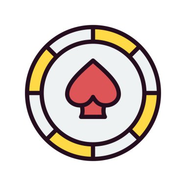 Casino Chip simgesinin vektör illüstrasyonu