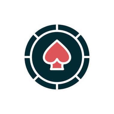 Casino Chip simgesinin vektör illüstrasyonu