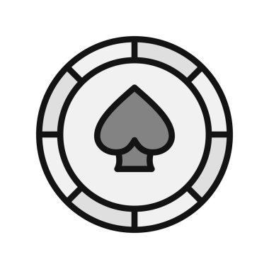 Casino Chip simgesinin vektör illüstrasyonu
