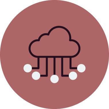 Bulut ağı simgesi. Basit resimleme 