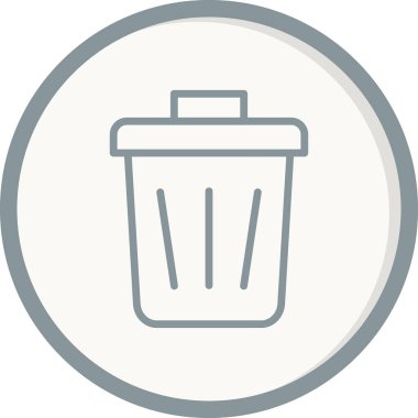 Çöp kutusu simgesi, vektör illüstrasyonu