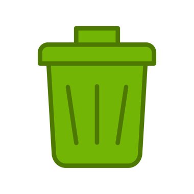 Çöp kutusu simgesi, vektör illüstrasyonu