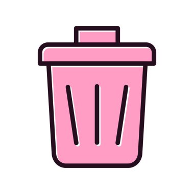 Çöp kutusu simgesi, vektör illüstrasyonu