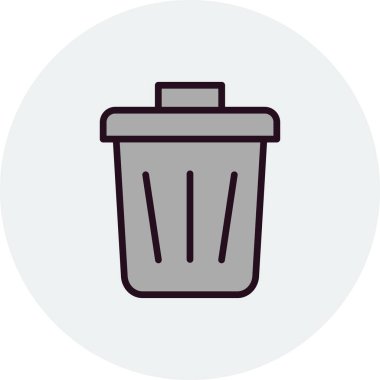 Çöp kutusu simgesi, vektör illüstrasyonu