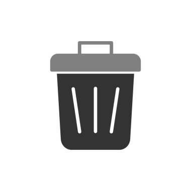 Çöp kutusu simgesi, vektör illüstrasyonu