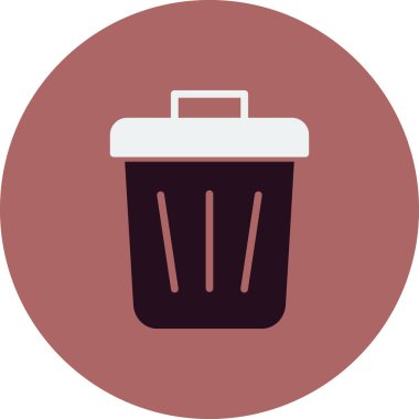 Çöp kutusu simgesi, vektör illüstrasyonu