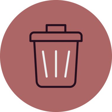 Çöp kutusu simgesi, vektör illüstrasyonu