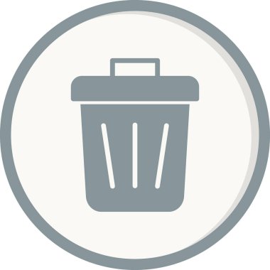 Çöp kutusu simgesi, vektör illüstrasyonu