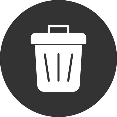 Çöp kutusu simgesi, vektör illüstrasyonu