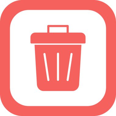 Çöp kutusu simgesi, vektör illüstrasyonu