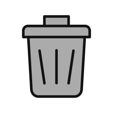 Çöp kutusu simgesi, vektör illüstrasyonu
