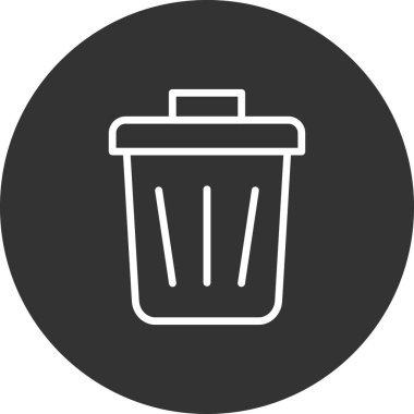 Çöp kutusu simgesi, vektör illüstrasyonu