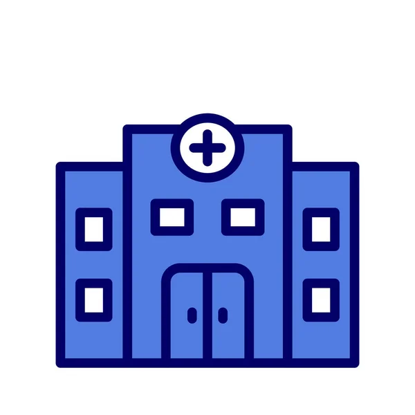 Icona Vettore Edificio Ospedaliero — Vettoriale Stock