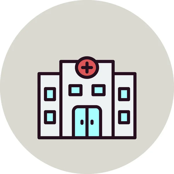Bâtiment Hospitalier Icône Vectorielle — Image vectorielle