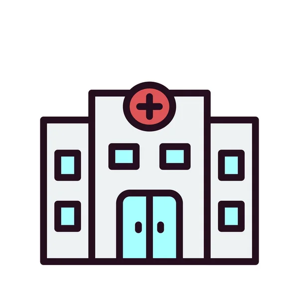 Edificio Del Hospital Icono Vector — Vector de stock