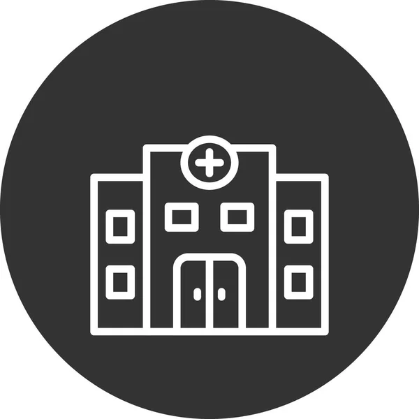 Bâtiment Hospitalier Icône Vectorielle — Image vectorielle