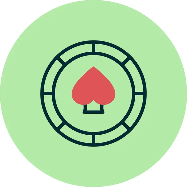 Illustration Vectorielle Casino Chip Icône — Image vectorielle